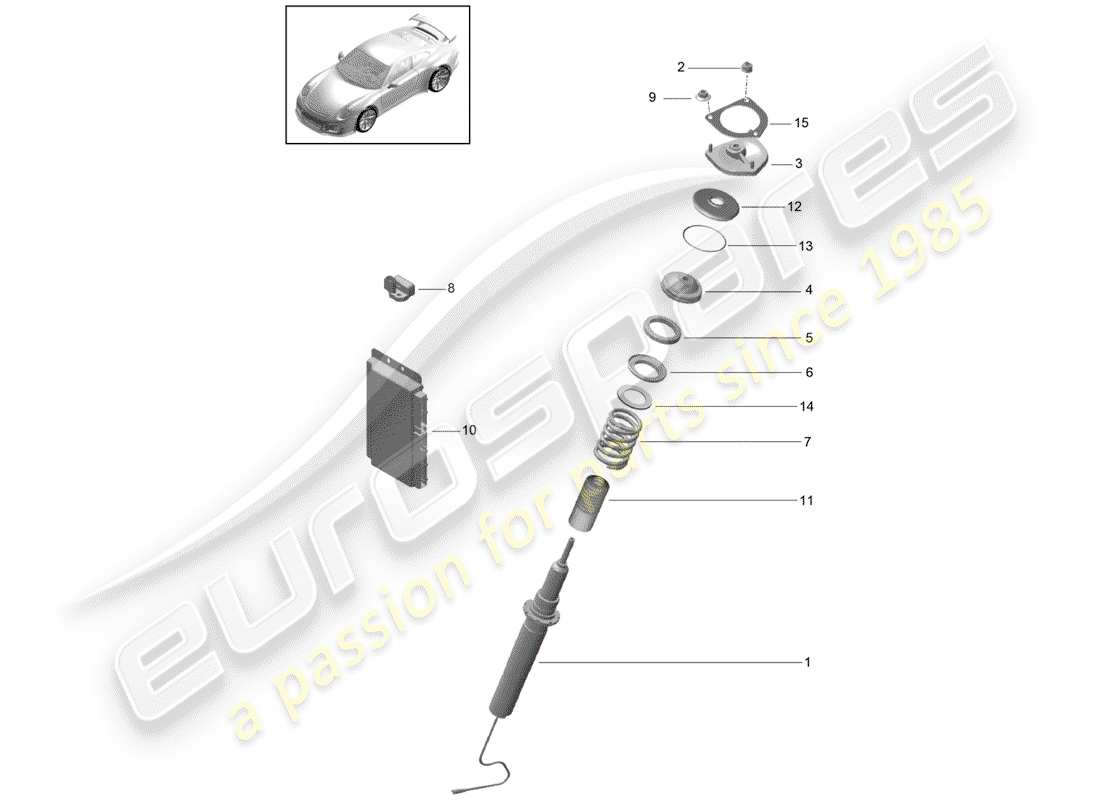 Porsche 991R/GT3/RS (2014) VIBRATION DAMPER Parts Diagram