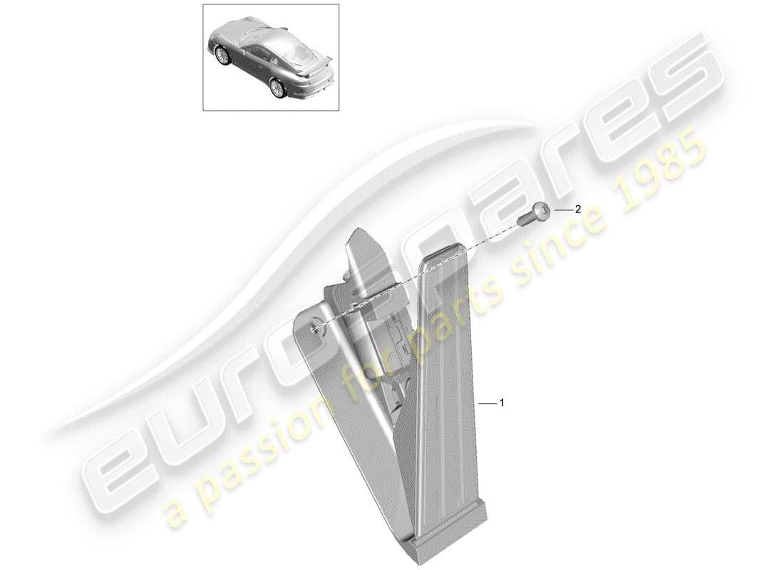 Porsche 991R/GT3/RS (2014) BRAKE AND ACC. PEDAL ASSEMBLY Parts Diagram