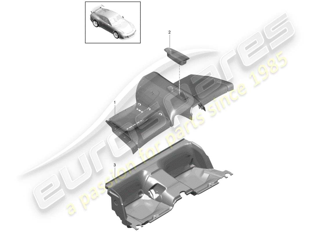 Porsche 991R/GT3/RS (2014) COVER Parts Diagram