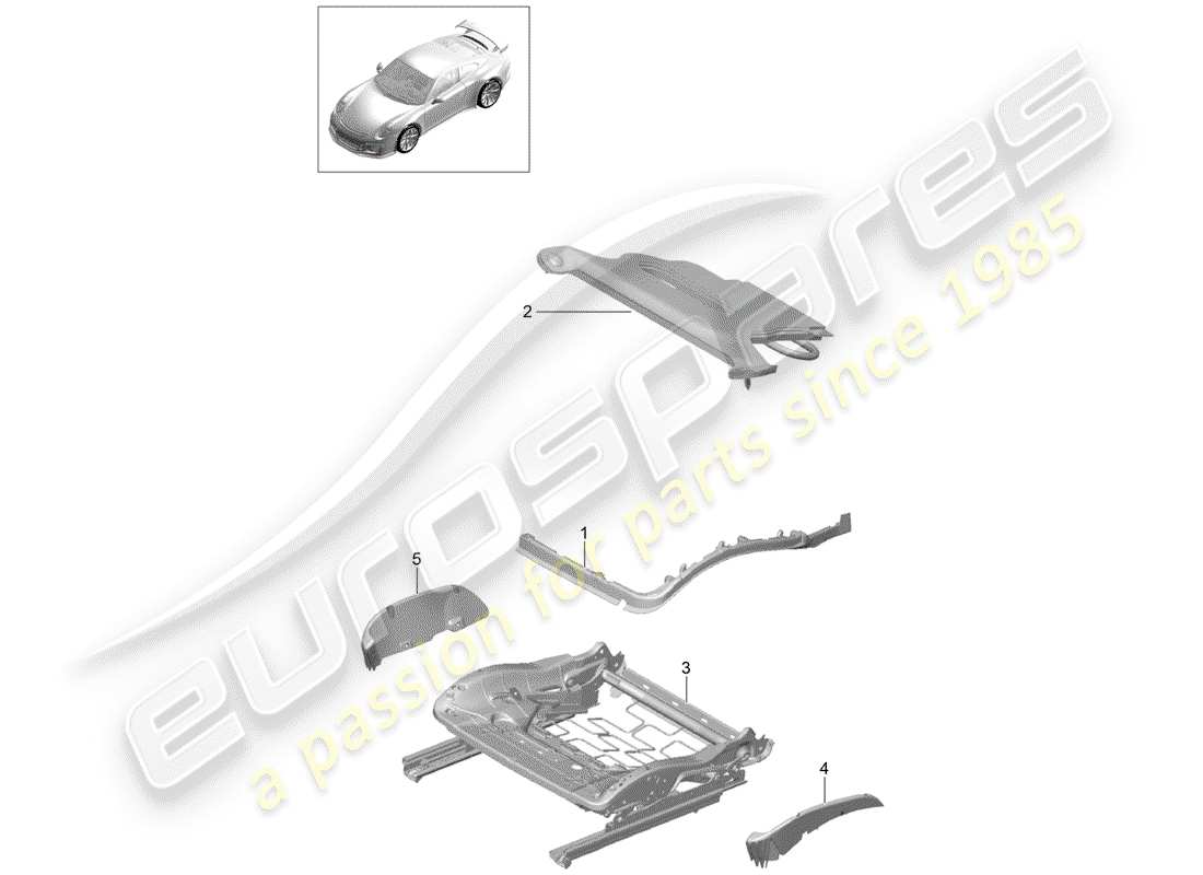 Porsche 991R/GT3/RS (2014) PADDING FOR SEAT Parts Diagram