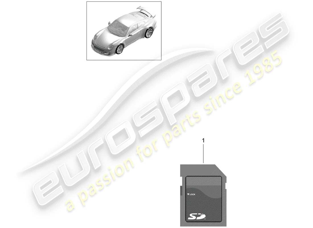 Porsche 991R/GT3/RS (2014) sd card Parts Diagram
