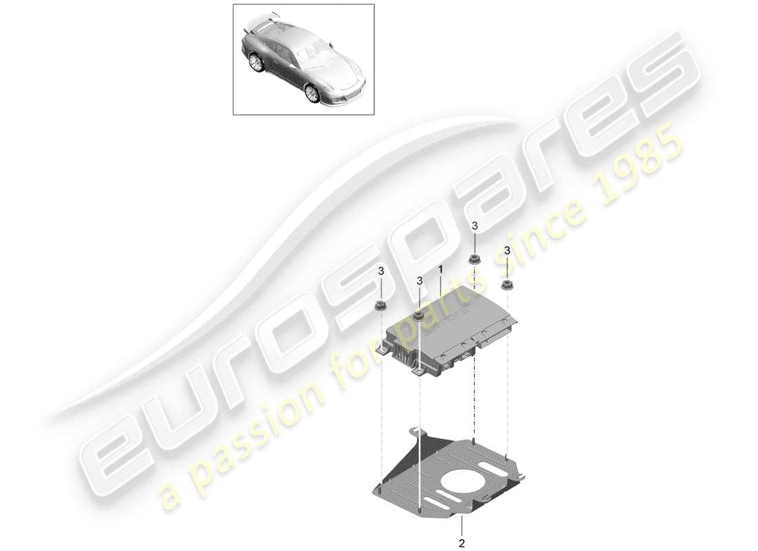 Porsche 991R/GT3/RS (2014) AMPLIFIER Parts Diagram