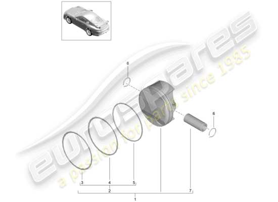 a part diagram from the Porsche 991R/GT3/RS parts catalogue