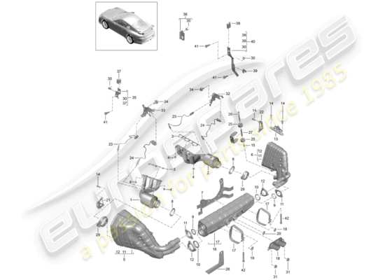 a part diagram from the Porsche 991R/GT3/RS parts catalogue