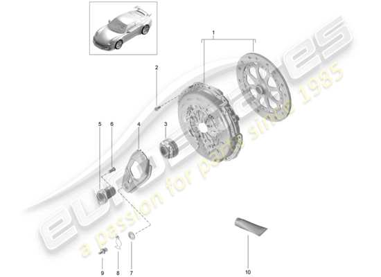 a part diagram from the Porsche 991R/GT3/RS parts catalogue