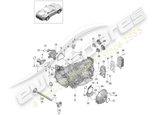 a part diagram from the Porsche 991R/GT3/RS parts catalogue