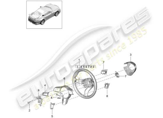 a part diagram from the Porsche 991R/GT3/RS parts catalogue