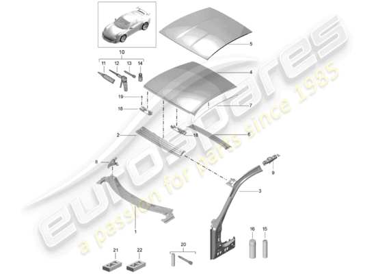 a part diagram from the Porsche 991R/GT3/RS parts catalogue