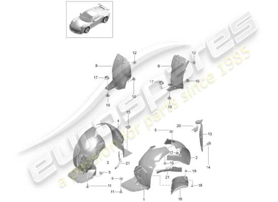 a part diagram from the Porsche 991R/GT3/RS (2014) parts catalogue