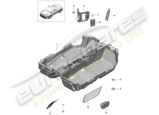 a part diagram from the Porsche 991R/GT3/RS (2014) parts catalogue