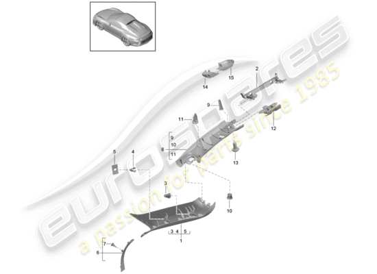 a part diagram from the Porsche 991R/GT3/RS parts catalogue