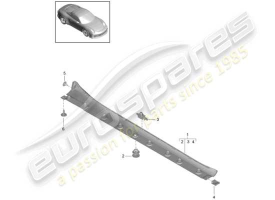 a part diagram from the Porsche 991R/GT3/RS parts catalogue