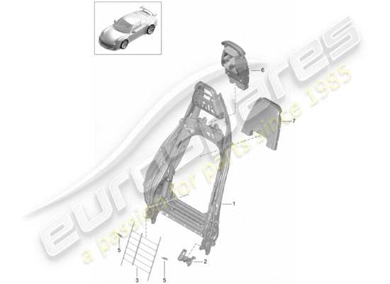 a part diagram from the Porsche 991R/GT3/RS parts catalogue