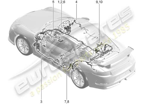 a part diagram from the Porsche 991R/GT3/RS parts catalogue