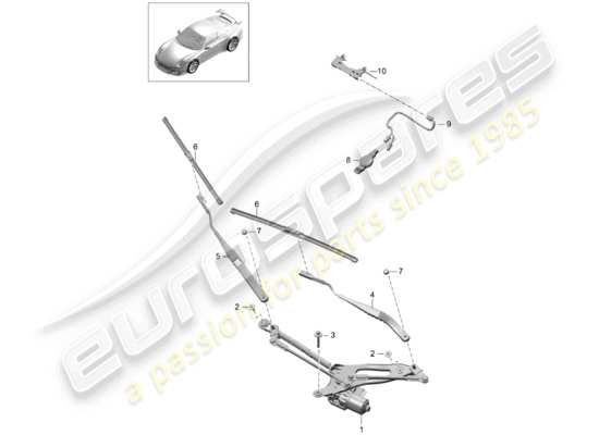 a part diagram from the Porsche 991R/GT3/RS parts catalogue