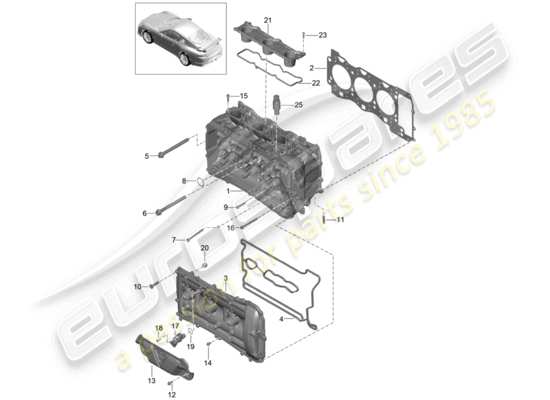 a part diagram from the Porsche 991R/GT3/RS parts catalogue