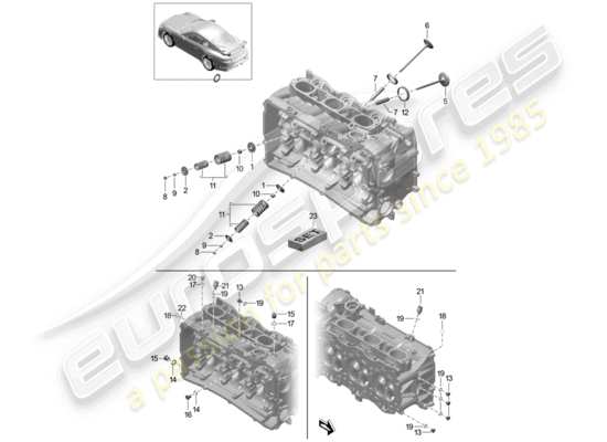 a part diagram from the Porsche 991R/GT3/RS parts catalogue