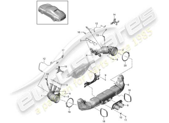 a part diagram from the Porsche 991R/GT3/RS parts catalogue