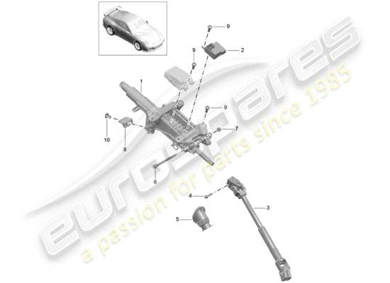 a part diagram from the Porsche 991R/GT3/RS parts catalogue