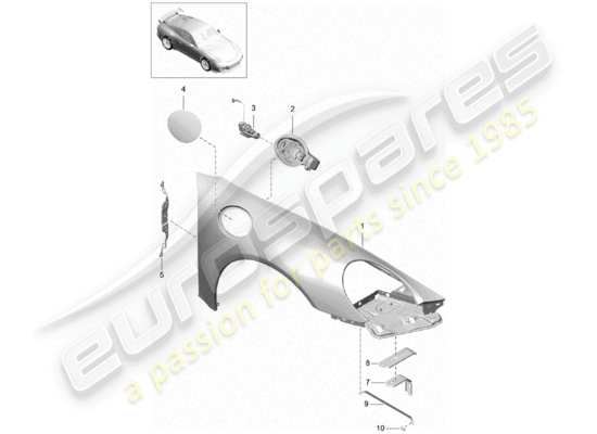 a part diagram from the Porsche 991R/GT3/RS parts catalogue