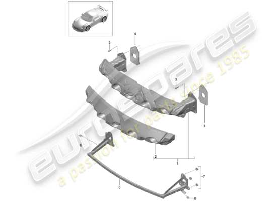 a part diagram from the Porsche 991R/GT3/RS parts catalogue