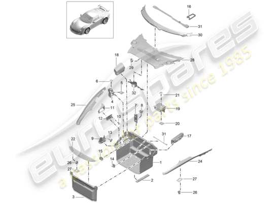 a part diagram from the Porsche 991R/GT3/RS (2015) parts catalogue