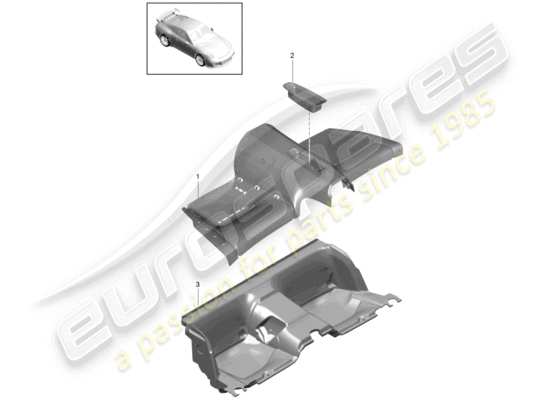 a part diagram from the Porsche 991R/GT3/RS parts catalogue