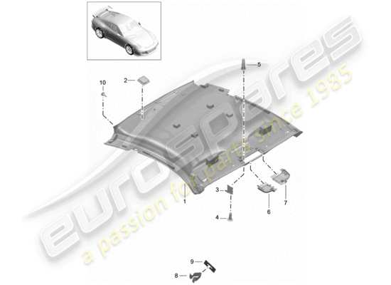 a part diagram from the Porsche 991R/GT3/RS parts catalogue