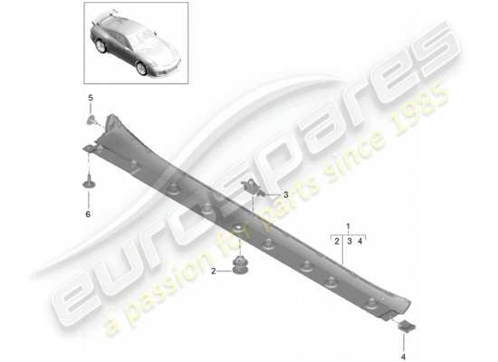 a part diagram from the Porsche 991R/GT3/RS parts catalogue