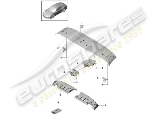 a part diagram from the Porsche 991R/GT3/RS parts catalogue