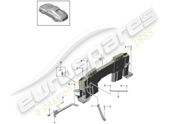 a part diagram from the Porsche 991R/GT3/RS parts catalogue