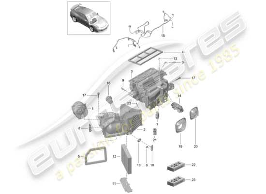 a part diagram from the Porsche 991R/GT3/RS parts catalogue