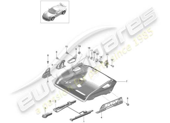 a part diagram from the Porsche 991R/GT3/RS parts catalogue