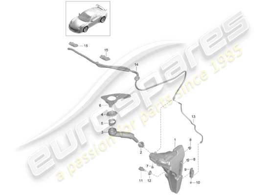 a part diagram from the Porsche 991R/GT3/RS parts catalogue