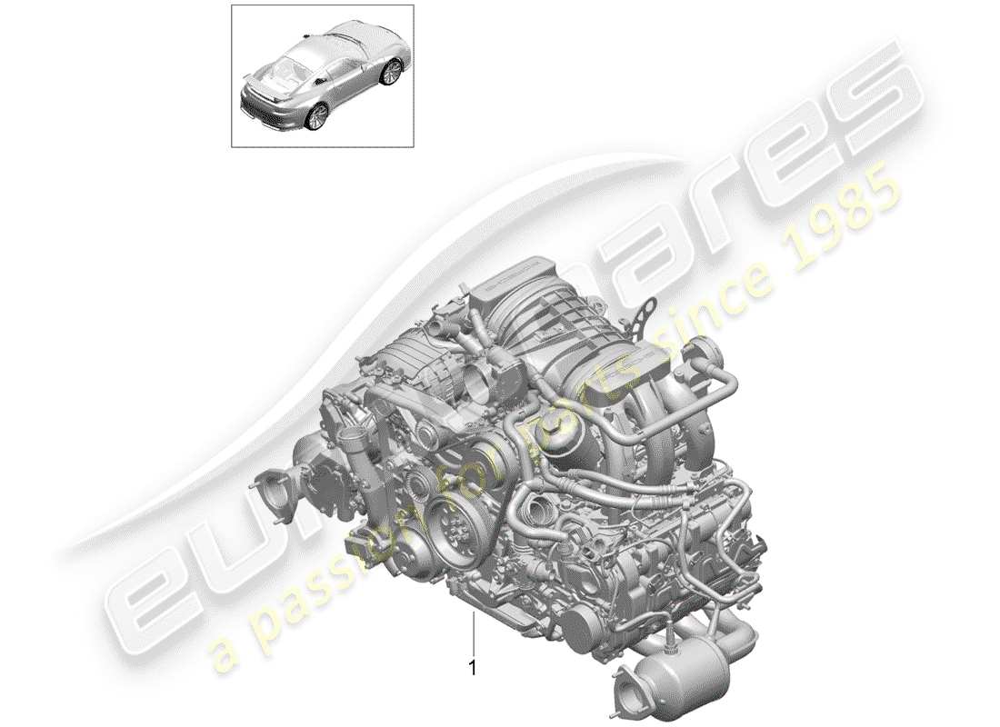 Porsche 991R/GT3/RS (2016) REPLACEMENT ENGINE Part Diagram