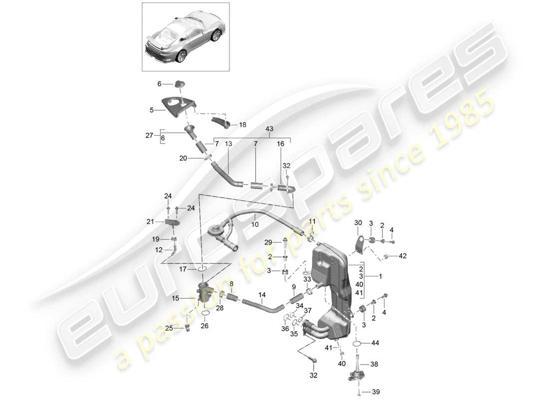 Porsche 991R/GT3/RS (2016) ENGINE (OIL PRESS./LUBRICA.) Part Diagram