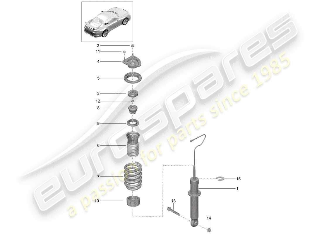 Porsche 991R/GT3/RS (2016) SHOCK ABSORBER Part Diagram