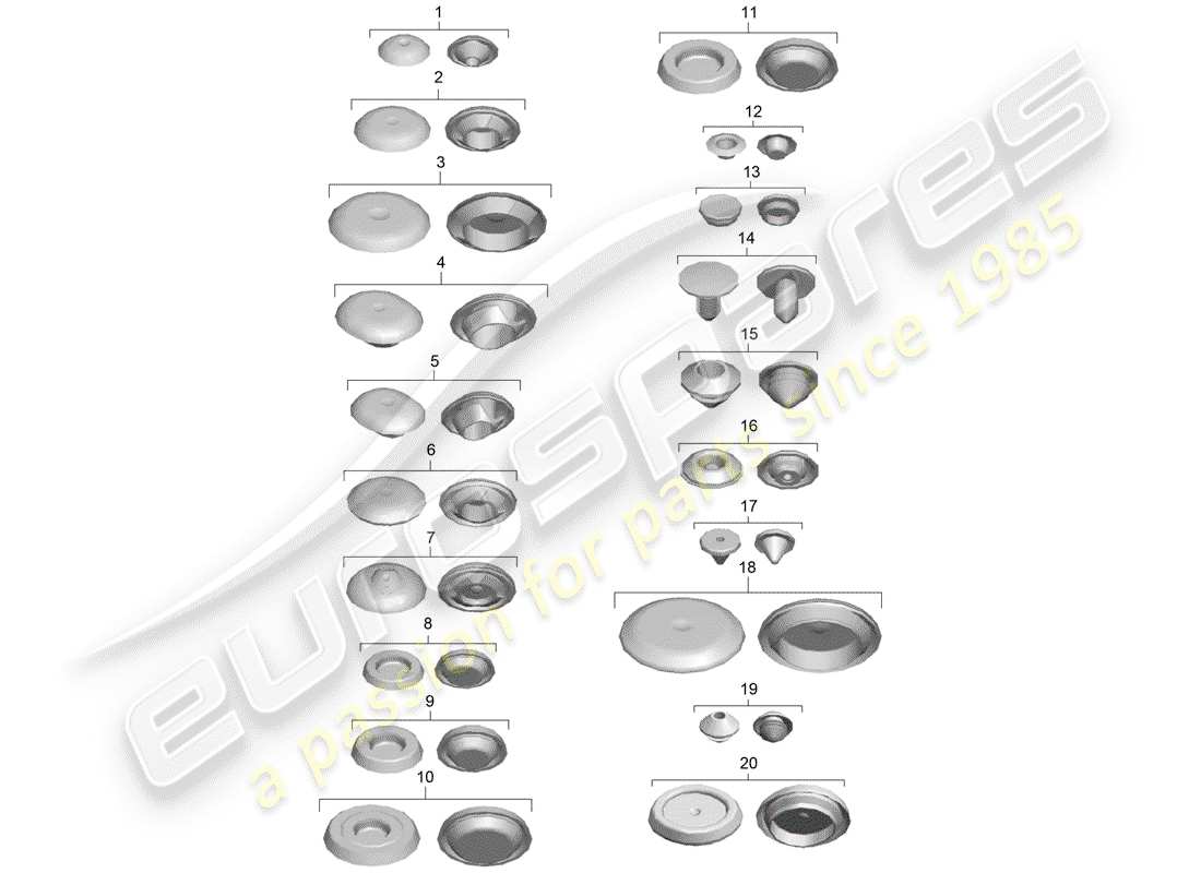 Porsche 991R/GT3/RS (2016) PLUG Part Diagram