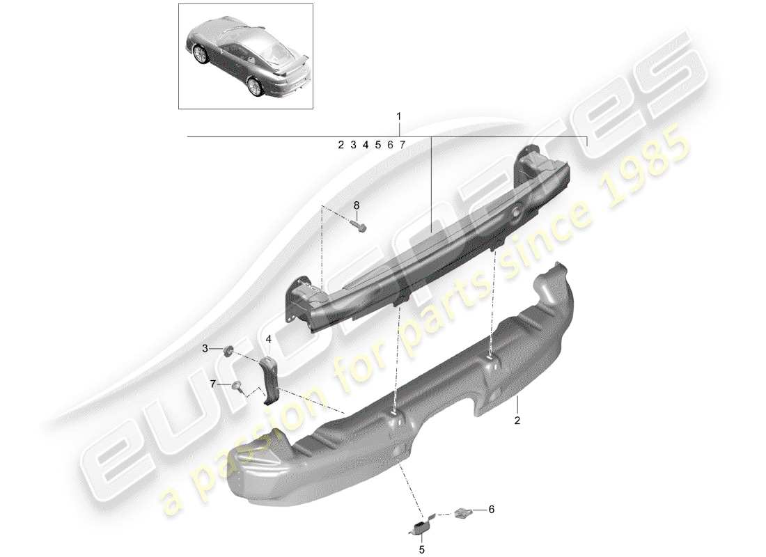 Porsche 991R/GT3/RS (2016) BUMPER BRACKET Part Diagram