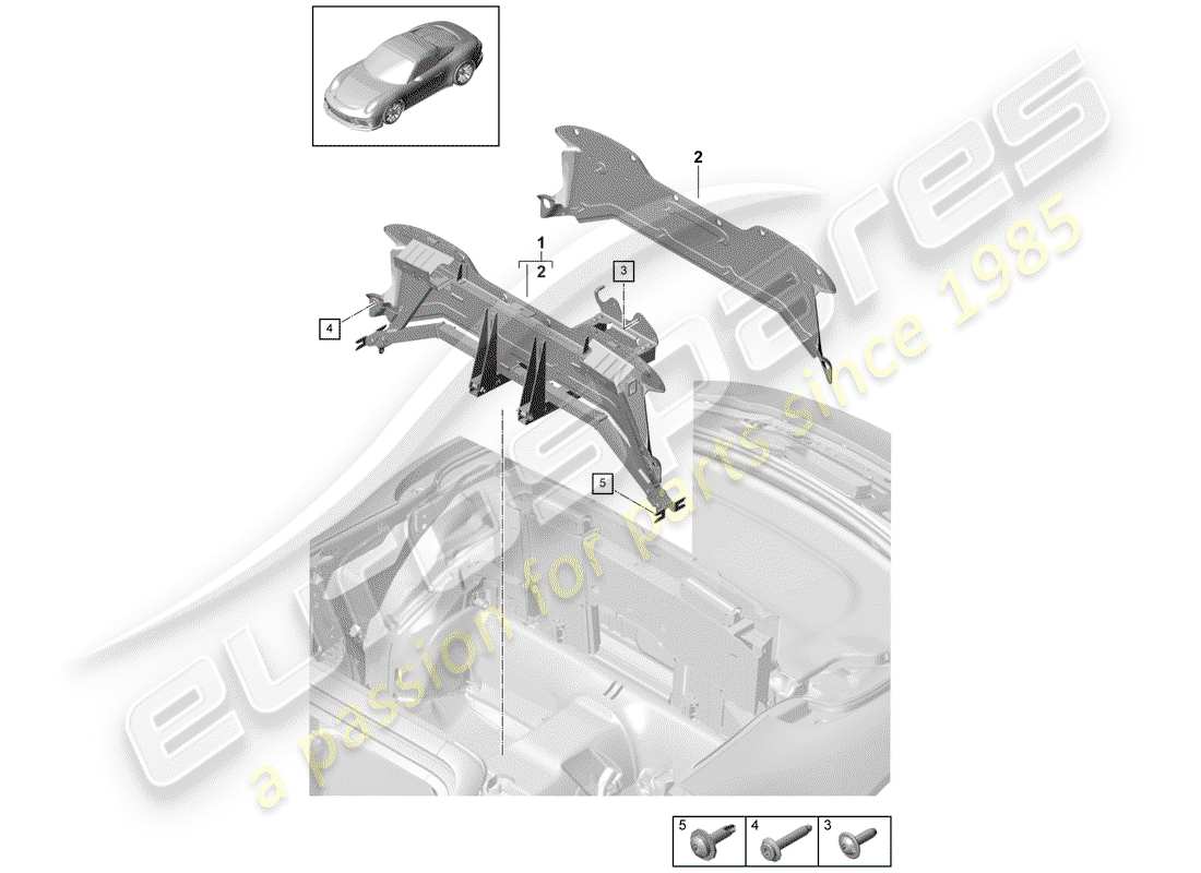 Porsche 991R/GT3/RS (2016) CROSS MEMBER Part Diagram