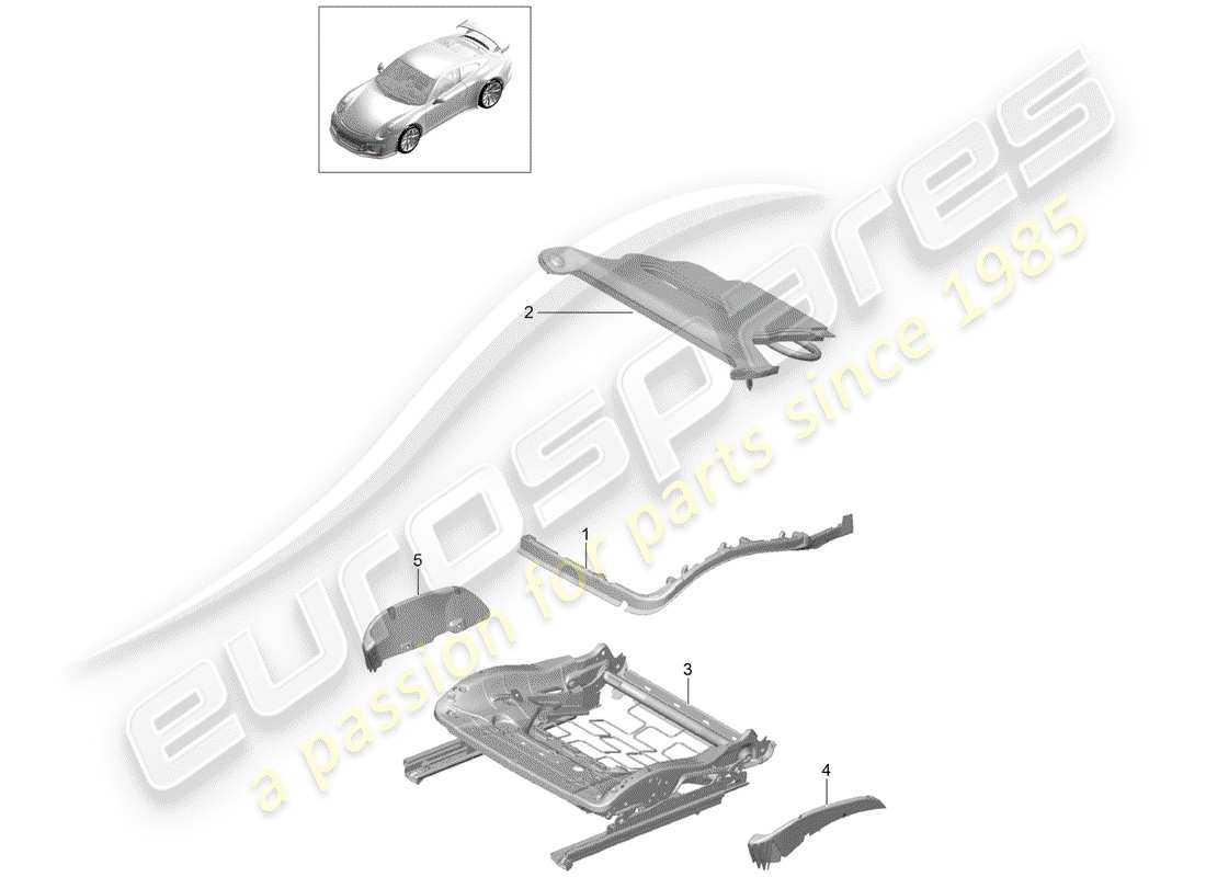 Porsche 991R/GT3/RS (2016) PADDING FOR SEAT Part Diagram