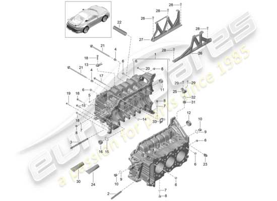 a part diagram from the Porsche 991R/GT3/RS parts catalogue