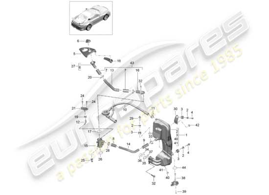 a part diagram from the Porsche 991R/GT3/RS parts catalogue