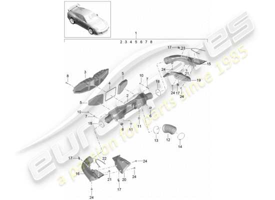 a part diagram from the Porsche 991R/GT3/RS parts catalogue