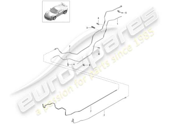 a part diagram from the Porsche 991R/GT3/RS (2016) parts catalogue