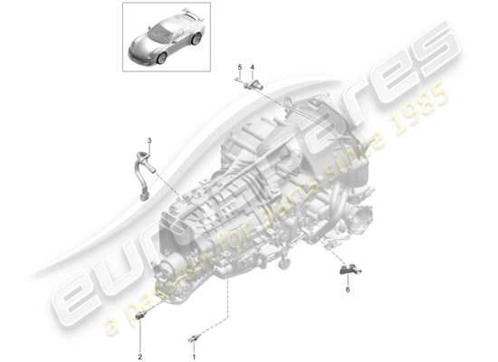 a part diagram from the Porsche 991R/GT3/RS (2016) parts catalogue