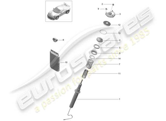 a part diagram from the Porsche 991R/GT3/RS parts catalogue