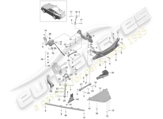 a part diagram from the Porsche 991R/GT3/RS parts catalogue