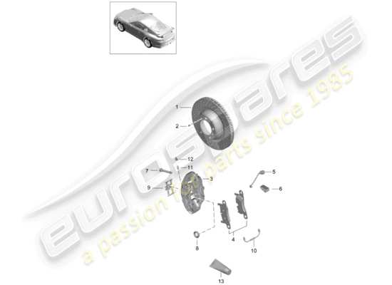 a part diagram from the Porsche 991R/GT3/RS parts catalogue