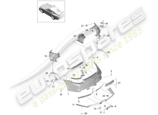 a part diagram from the Porsche 991R/GT3/RS parts catalogue